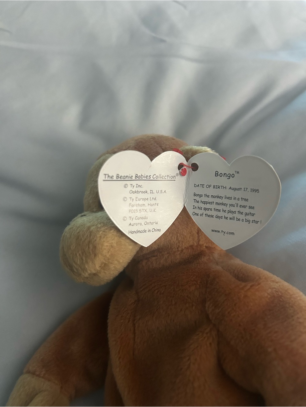 BONGO Brown and Cream Plush Monkey Stuffed Animal - Picture 3 of 3